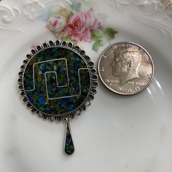 VTG Sterling Taxco Mexican Large Pendant & Pin - Picture 7 of 8